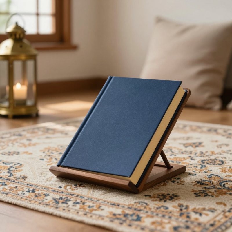 AI-generated picture: The Holy Quran, English and Arabic
