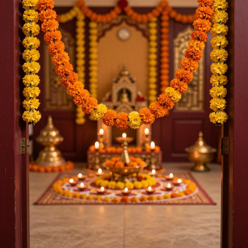 AI-generated picture: Marigold garlands, 5