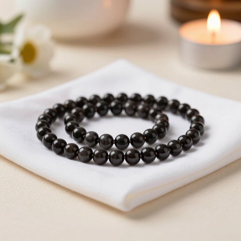 AI-generated picture: St. Michael hematite rosary