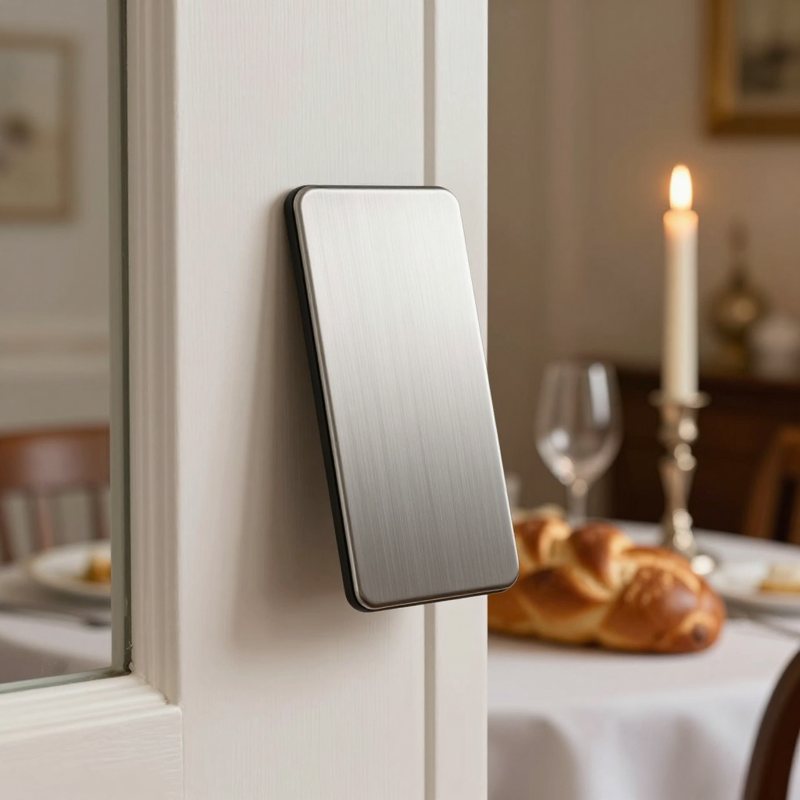 AI-generated picture: Metal mezuzah case