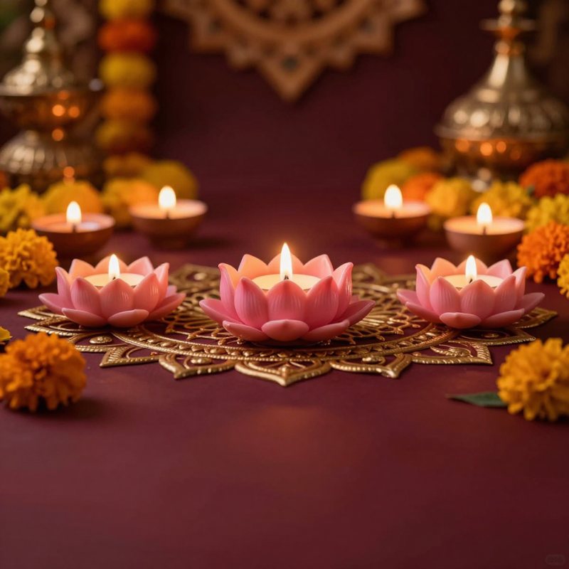 AI-generated picture: Lotus tealight holders