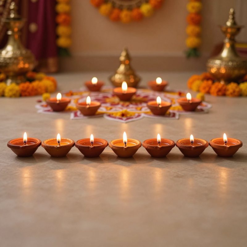 AI-generated picture: Clay ghee diyas, 15