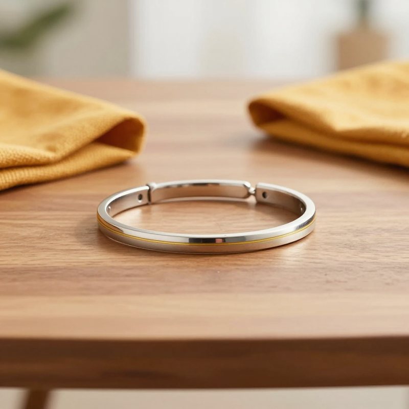 AI-generated picture: Steel and brass kada