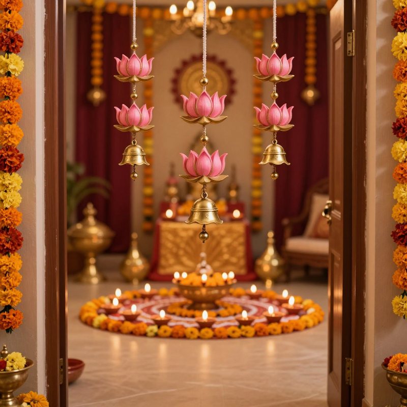 AI-generated picture: Lotus hanging wall decor